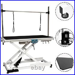 Electric Dog Grooming Table Max 330lbs Heavy Duty Hydraulic Pet Grooming Table