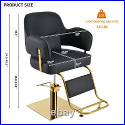 Elegant Barber Chair Heavy Duty Hydraulic Salon Chair for Beauty Salon Spa Black