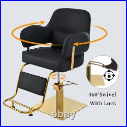 Elegant Barber Chair Heavy Duty Hydraulic Salon Chair for Beauty Salon Spa Black