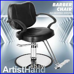 Ergonomic Hydraulic Lift Barber Chair Heavy Duty Salon Hair Styling Shave Chair