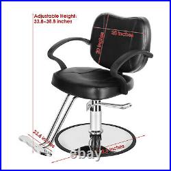 Ergonomic Hydraulic Lift Barber Chair Heavy Duty Salon Hair Styling Shave Chair