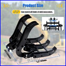 Excavator Hydraulic Grapple Attachment Heavy Duty Root Grab Clamp 25mm Pin