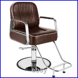 Extra Thicken Heavy Duty Hydraulic Barber Chair Salon Beauty Spa Equipment Brown