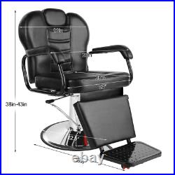 Extra Wide Reclining Hydraulic Barber Chair Heavy Duty Salon Beauty Spa Styling
