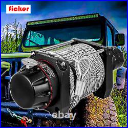 FICKER 20000lbs Hydraulic Winch with 24m Heavy Duty Steel Cable Drive Towing ATV
