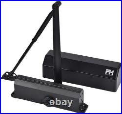 Finsbury Heavy Duty Hydraulic Door Closer Adjustable & Fire Rated, Black