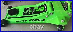 Floor Jack 3 Ton Heavy Duty Steel Ultra Low Profile Rapid Pump Lowrider Green