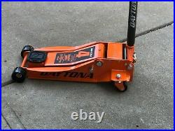 Floor Jack 4 Ton Heavy Duty Steel Floor Jack with Rapid Pump Orange Daytona