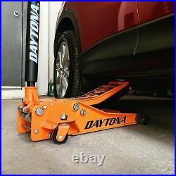 Floor Jack 4 Ton Heavy Duty Steel Floor Jack with Rapid Pump Orange Daytona