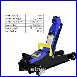 Floor Jack, Professional Heavy Duty Hydraulic, Low Profile, Steel Racing with1