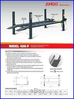 Free Installation Mid-atlantic Amgo 408-p Four Post Parking Lift