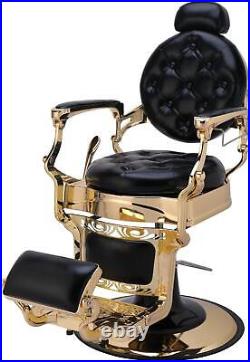 Gold Vintage All Purpose Heavy Duty Hydraulic Recliner Barber Chair Salon Beauty