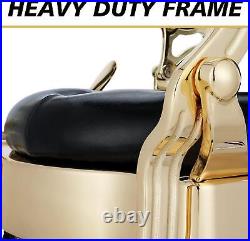 Gold Vintage All Purpose Heavy Duty Hydraulic Recliner Barber Chair Salon Beauty