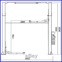 Grantry Two Post Car Lift Capacity3.54 Tons