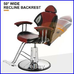 Hair Salon Barber Chair Hydraulic Recline Heavy Duty Ergonomic Styling Equipment