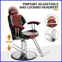 Hair Salon Barber Chair Hydraulic Recline Heavy Duty Ergonomic Styling Equipment