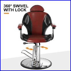 Hair Salon Barber Chair Hydraulic Recline Heavy Duty Ergonomic Styling Equipment