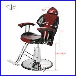 Hair Salon Barber Chair Hydraulic Recline Heavy Duty Ergonomic Styling Equipment