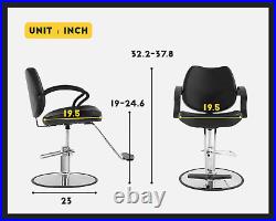 Hair Salon Chair Heavy Duty Hydraulic Pump Barber Beauty Stylist Classic Leather