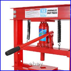 Heavy Duty 12 Ton Shop Press Floor H-Frame Press Plates Hydraulic Jack Stand