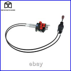 Heavy Duty 2-Spool Hydraulic Valve 21GPM + Anti-Corrosion Steel Cables