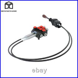 Heavy Duty 2-Spool Hydraulic Valve 21GPM + Anti-Corrosion Steel Cables