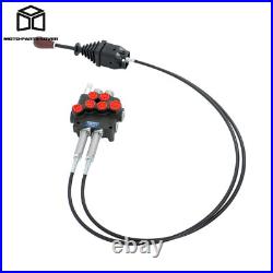 Heavy Duty 2-Spool Hydraulic Valve 21GPM + Anti-Corrosion Steel Cables