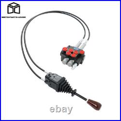 Heavy Duty 2-Spool Hydraulic Valve 21GPM + Anti-Corrosion Steel Cables