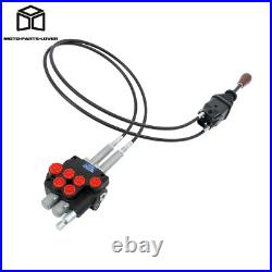Heavy Duty 2-Spool Hydraulic Valve 21GPM + Anti-Corrosion Steel Cables