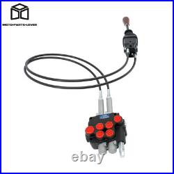 Heavy Duty 2-Spool Hydraulic Valve 21GPM + Anti-Corrosion Steel Cables