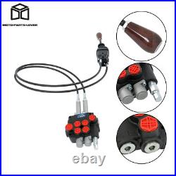 Heavy Duty 2-Spool Hydraulic Valve 21GPM + Anti-Corrosion Steel Cables