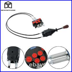 Heavy Duty 2-Spool Hydraulic Valve 21GPM + Anti-Corrosion Steel Cables
