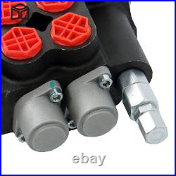Heavy Duty 2-Spool Hydraulic Valve 21GPM + Anti-Corrosion Steel Cables