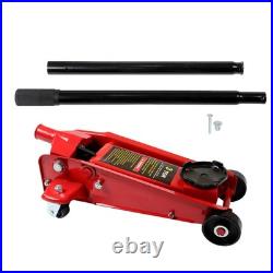 Heavy-Duty 3 Ton Hydraulic Floor Jack with Single Quick Lift Piston Pump Red