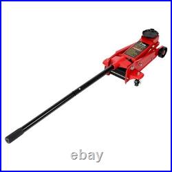 Heavy-Duty 3 Ton Hydraulic Floor Jack with Single Quick Lift Piston Pump Red