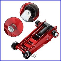 Heavy-Duty 3 Ton Hydraulic Floor Jack with Single Quick Lift Piston Pump Red