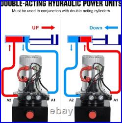 Heavy-Duty 4 Quart Hydraulic Power Unit 12V Electric Pump with Remote Control