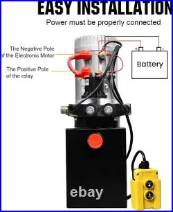 Heavy-Duty 4 Quart Hydraulic Power Unit 12V Electric Pump with Remote Control