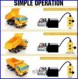 Heavy-Duty 4 Quart Hydraulic Power Unit 12V Electric Pump with Remote Control