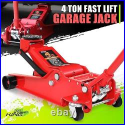 Heavy Duty 4 Ton Low Profile Hydraulic Trolley Service Floor Jack Quick Lift Red
