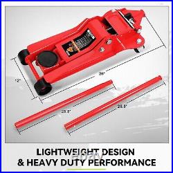 Heavy Duty 4 Ton Low Profile Hydraulic Trolley Service Floor Jack Quick Lift Red