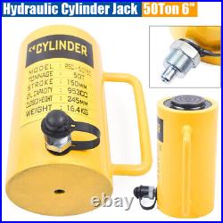 Heavy Duty 50 Ton 6'' Stroke Hydraulic Cylinder Jack Single Acting Solid Ram NEW