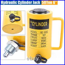 Heavy Duty 50 Ton 6 inch Stroke Hydraulic Cylinder Jack Single Acting Solid Ram
