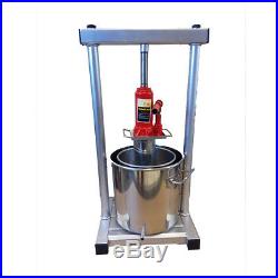 Heavy Duty 7L Steel Fruit Press with Hydraulic Jack Aid for wine/cider making