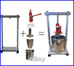Heavy Duty 7L Steel Fruit Press with Hydraulic Jack Aid for wine/cider making