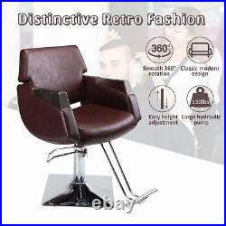 Heavy Duty Adjustable Barber Chair Hydraulic Salon Chair for Hair Styling Beauty
