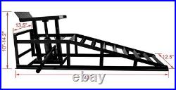 Heavy Duty Auto Car Truck Service Ramps Lifts Car Hydraulic Lift Frame 2 Pcs Blk