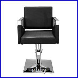 Heavy Duty Barber Chair Hair Salon Hydraulic Recline Barbershop Black Solid Base