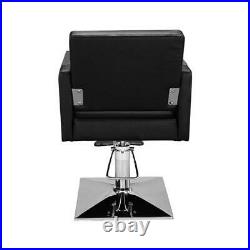 Heavy Duty Barber Chair Hair Salon Hydraulic Recline Barbershop Black Solid Base