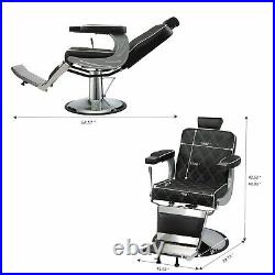 Heavy Duty Barber Chair Hydraulic Recline Hair Styling Chair Beauty Equipment